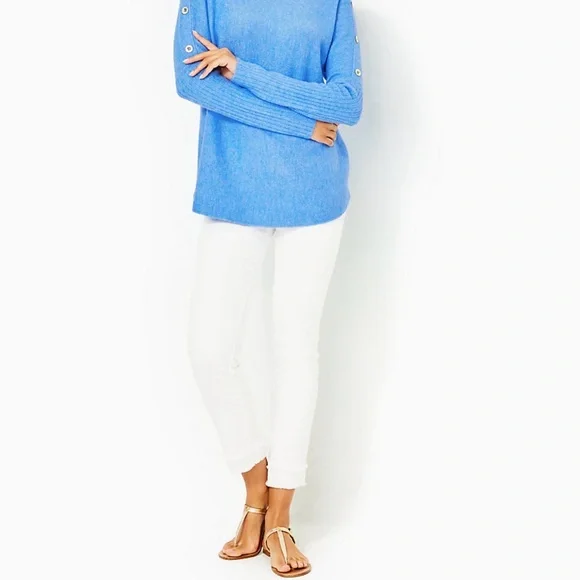 NWT Lilly Pulitzer Arna Sweater Heathered Abaco Blue– Beautiful Size Large - Picture 14 of 14